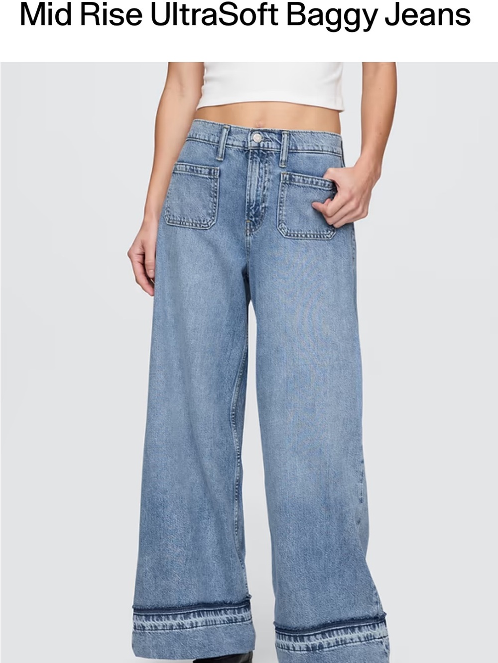 GAP Mid-Rise UltraSoft Baggy Jeans - Size 30